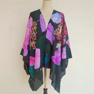 custom printed silk kimono