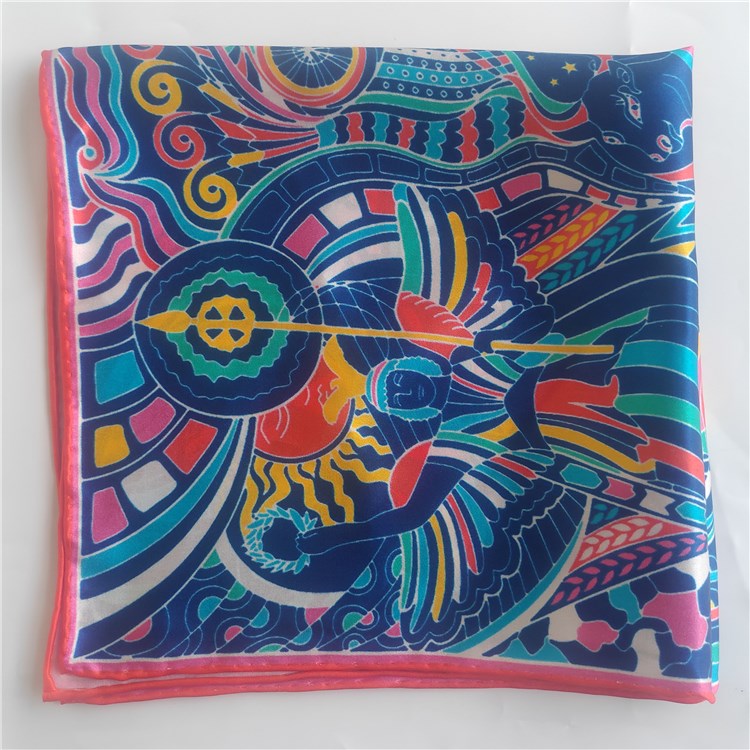 custom silk head scarf