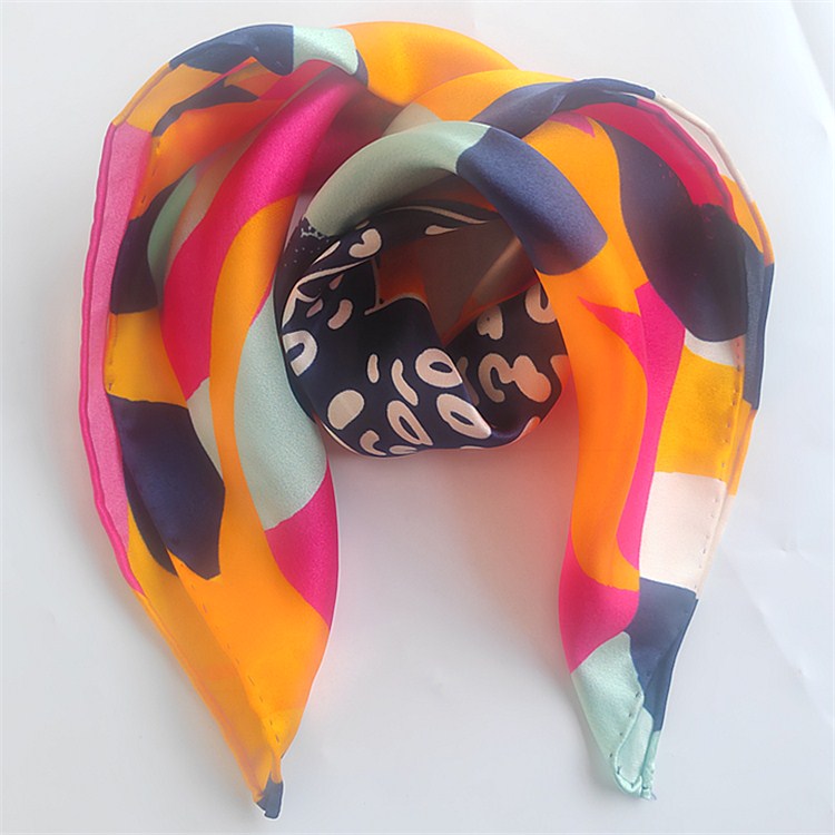 custom logo silk scarf