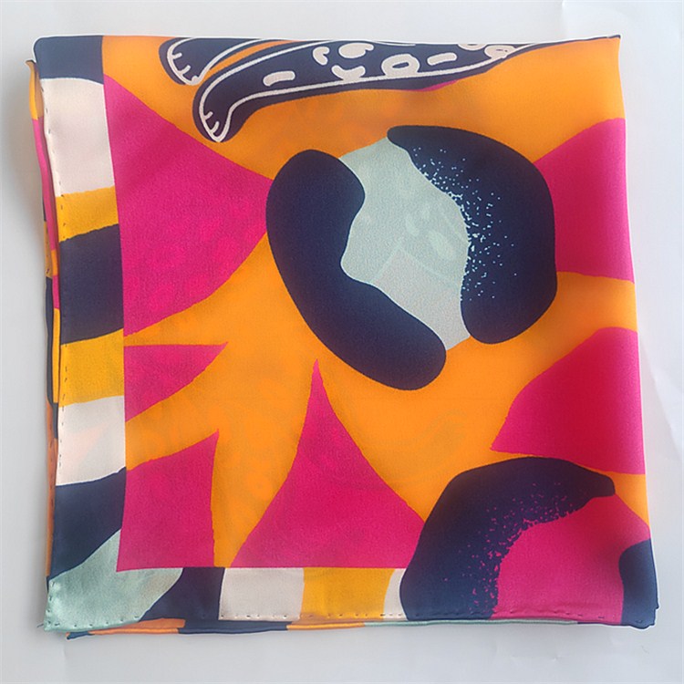 custom logo silk scarf