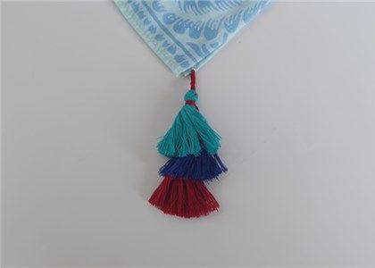 Custom silk scarf manufacturer wholesale silk scarves with tiered colorful tassels