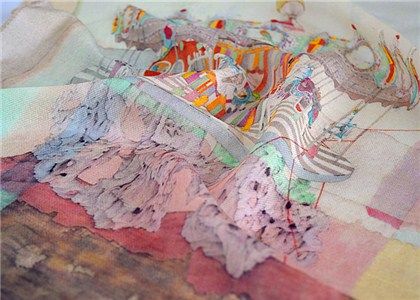 Silk scarf factory digital printed custom designs on the blended wool silk scarves