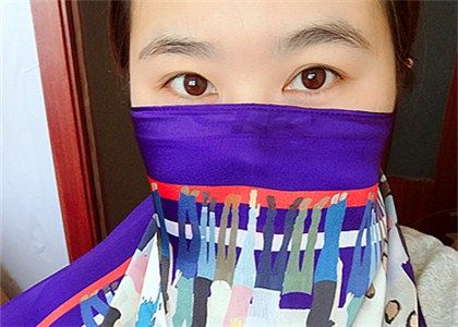 Custom designs printed silk scarves act as the simple mask