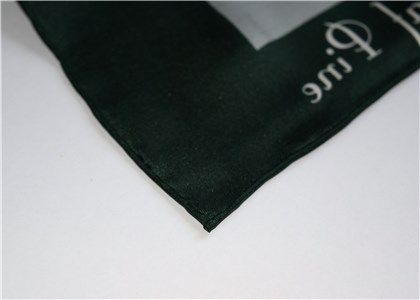 Luxury hand rolling hems for the custom silk scarf