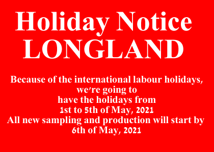 Holidays notice from custom scarf factory manufacturer LONGLAND
