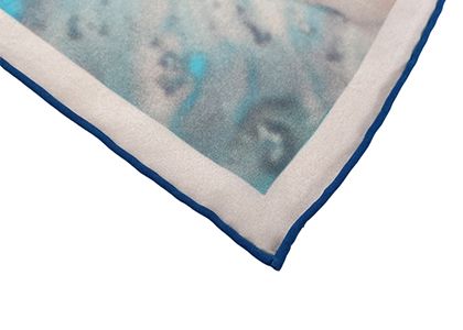 Luxury hemming for the custom silk scarf