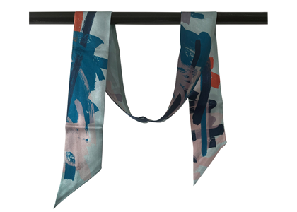 Custom silk edge scarf twilly scarf