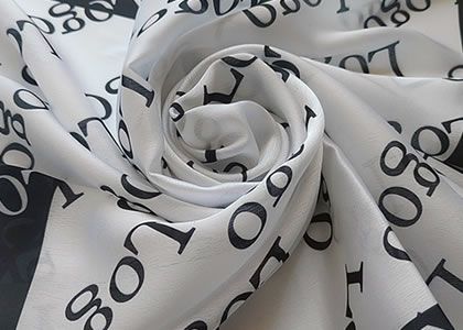 custom silk scarf manufacturer printing company logo on the custom scarf