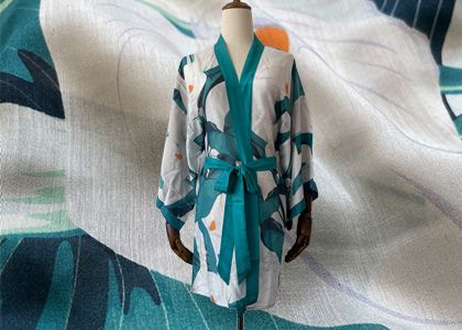 Custom silk kimono jacket short robe