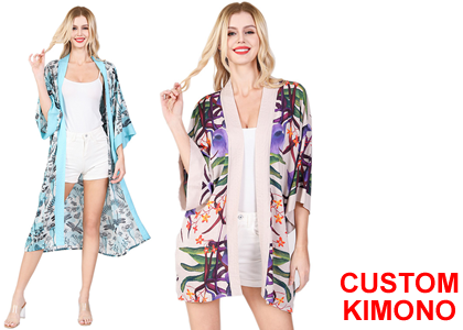 kimono maker custom printed kimono robe dress that can print your own designs photo