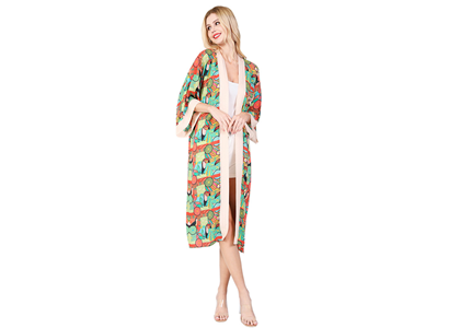 Custom printed kimono robe