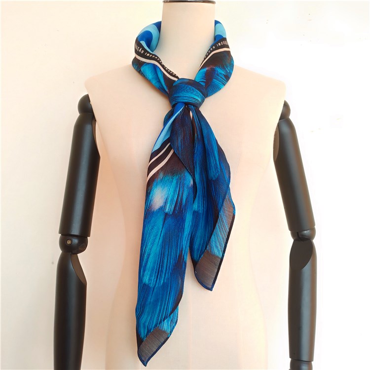 Wholesale custom silk wool head scarves printing made scarf with logo