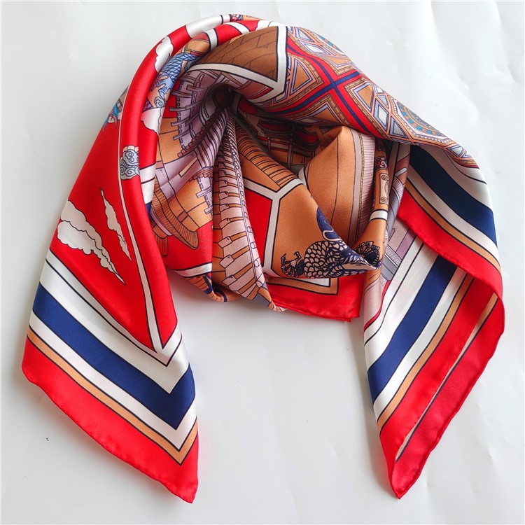 Custom hair head silk scarf printing gift bulk