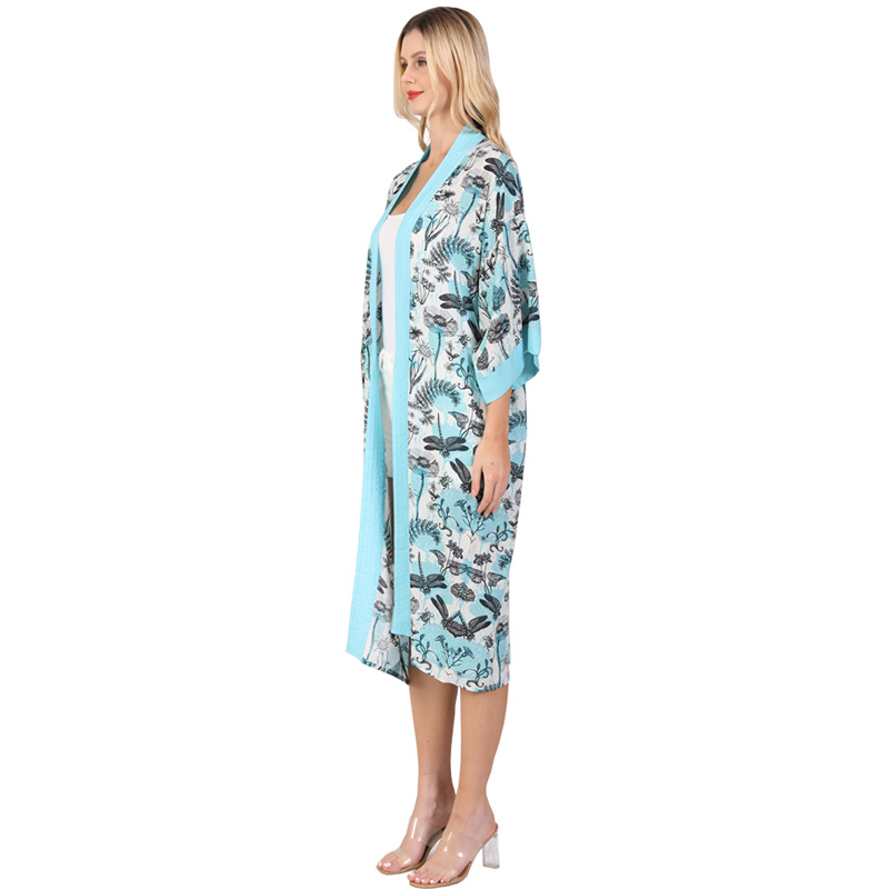 Custom kimono maker digital print custom designs made beach kimono robe cover up casual dress
