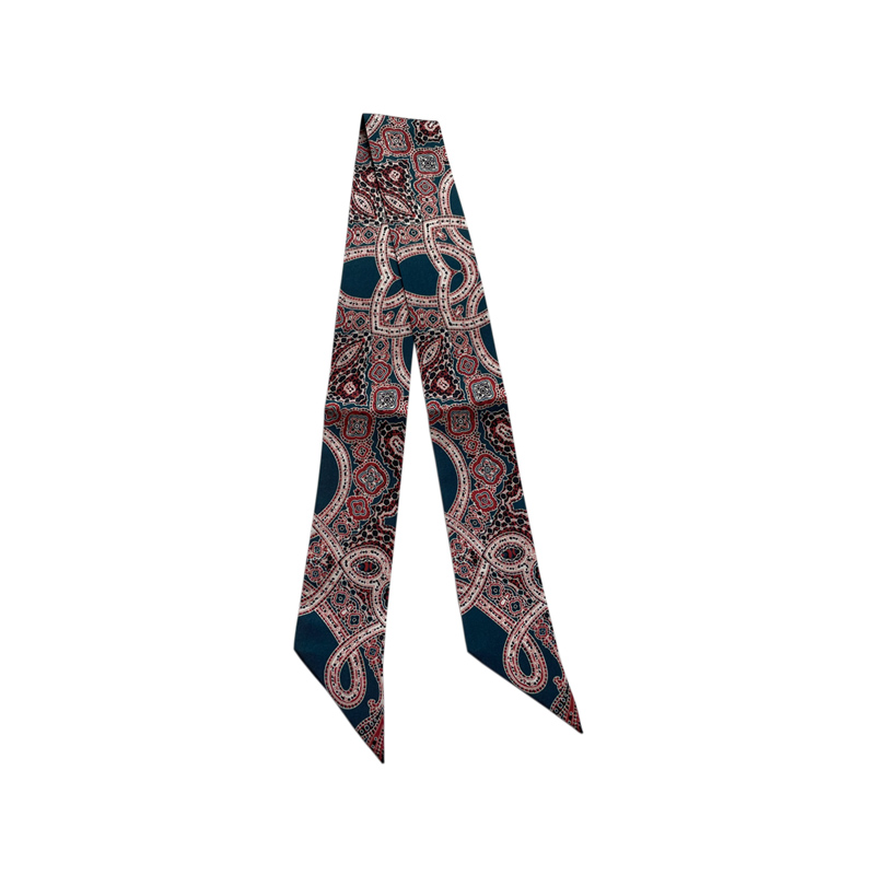Wholesale custom designs printed silk twilly skinny scarf
