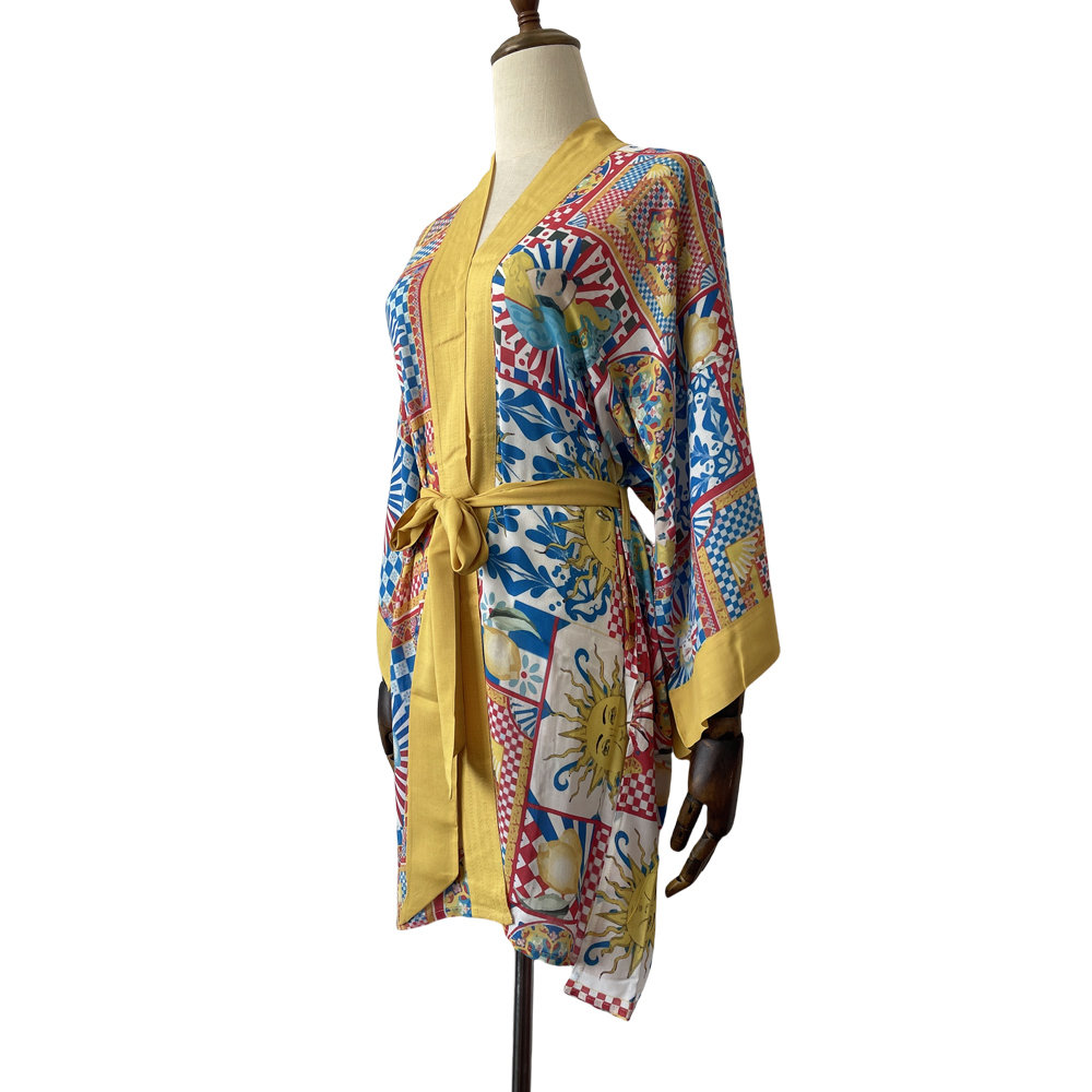 Custom Silk Kimono Robe S07