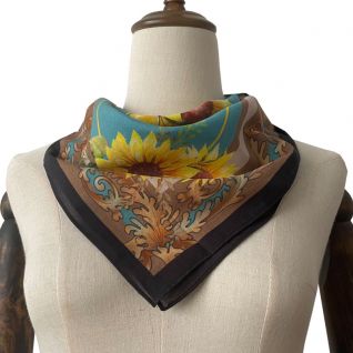 printed cotton and silk scarf